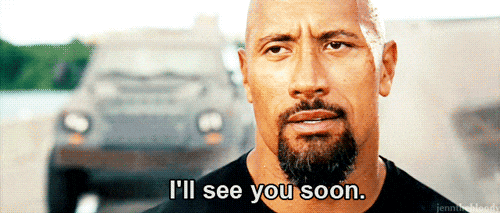 dwayne johnson GIF see you soon